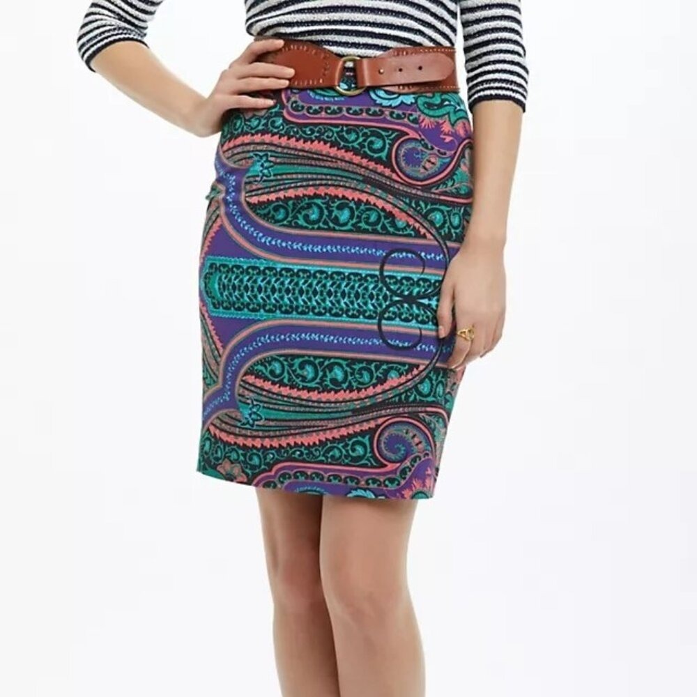 Anthropologie Plenty  Tracy‎ Reese Paisley Pencil Skirt Size 6